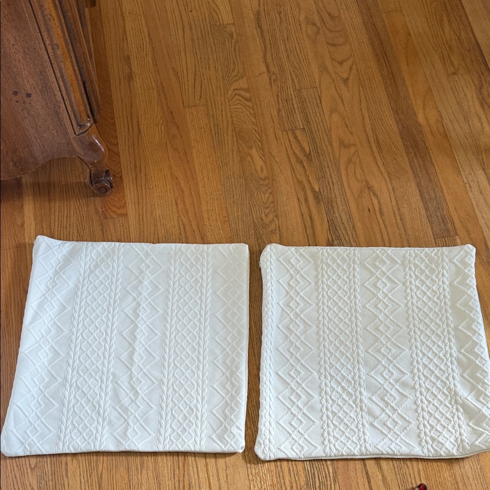 White Textured Throw Pillows